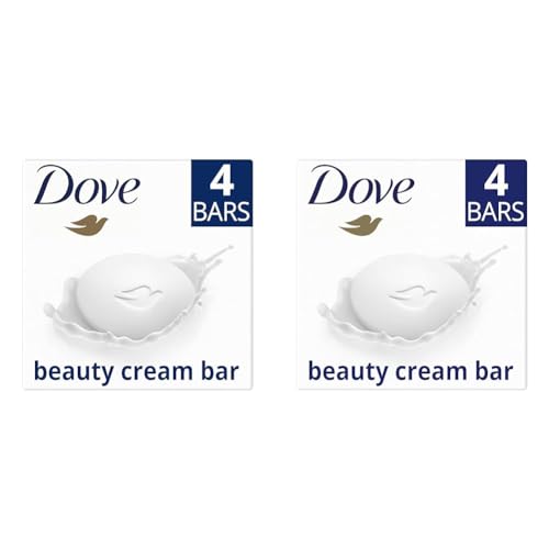 Dove Original Beauty Bar with ¼ moisturising cream soap for softer, smoother, healthier-looking skin 4x 90 g (Pack of 2)