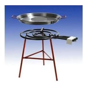 Paella grillset “Cordoba” met 3-lichts, 55 cm gasbrander (20,50 KW), pan van 65 cm !!! 70 aluminium deksel !!!, versterkte voeten, incl. slang en drukregelaar