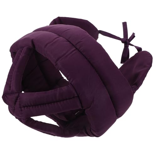 Casco protector acolchado para personas mayores con gorro de algodón morado