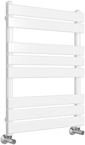 NRG Bathroom Flat Panel Heated Towel Rail Radiator Modern Central Heating Warmer Wall Mounted Ladder Rad 650×400mm Black