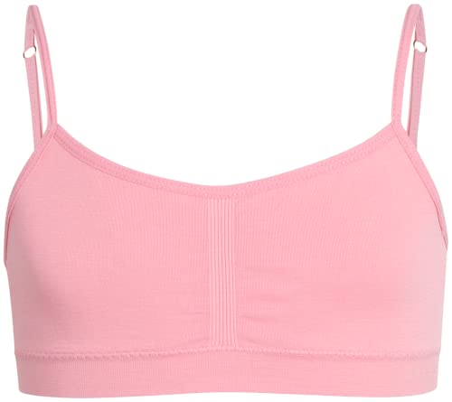 Danskin Girls' Training Bra - 6 Pack Cami Sports Bralette With Removable Pads, Size Small, Rose/Light Heather Grey/White #TOP3