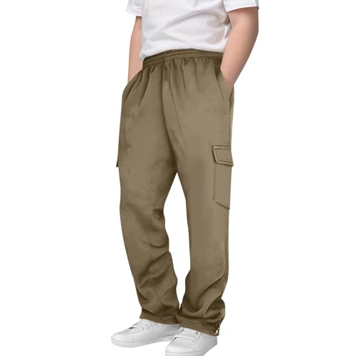 Boys Cargo Sweatpants Casual Sports Trendy Drawstring Jogger Pants Sweatpants Lightweight Pants for 3-13 Years