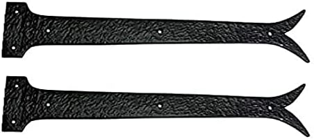 Adonai Hardware "Galeed" Antique Iron Hinge (Supplied as 2 Pieces per Pack) - Black Powder Coated
