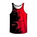 sanatty Men Rave Tank Tops, Graphic Summer Funny Sleeveless, Patriotic, Summer Beach Men's Tanks S - 3XL (US, Alpha, Medium, Regular, Regular, Black Red)
