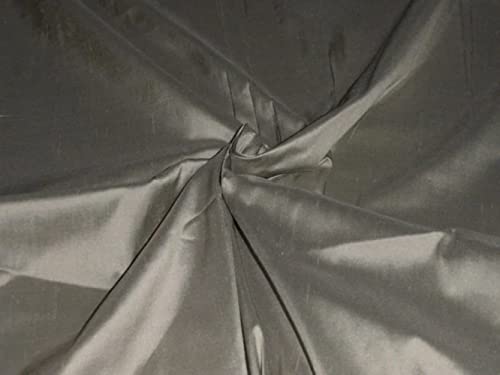 Tissu Dupioni en pure soie gris métallisé pour rideaux et décoration de salon