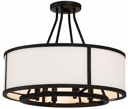 Crystorama Bryant 4 Light Black Forged Semi Flush Mount