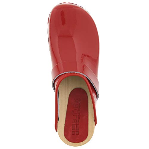 Image of Bjork Maja Wood Open Back Leather Clogs