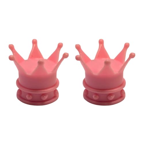 cyclingcolors 2 tapones de válvula corona rey reina plástico para válvulas Schrader bicicleta motocicleta coche quad patinete eléctrico, rosa