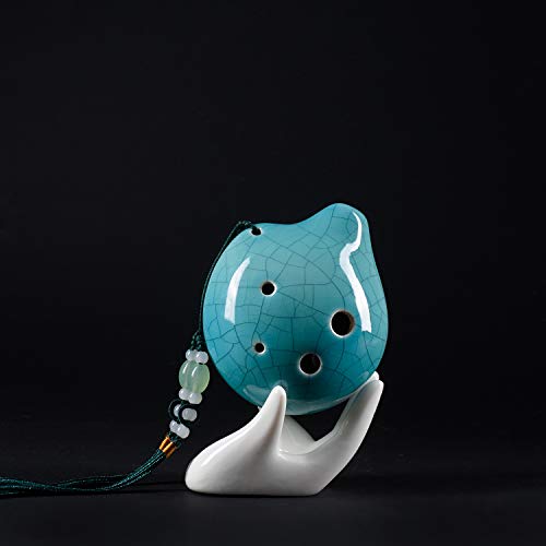 WOGOD Ocarina 6 Hole Strawfire Triforce - Legend of Zelda Ceramic Ocarina (Blue, Alto C)