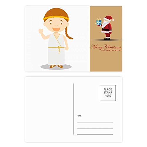 Cartes postales longues Père Noël blanches lot de 20 sans bavure