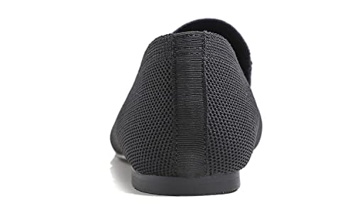 Image of FEVERSOLE Women's Woven Pointy Fashion Cutouts Breathable Knit Flat Shoes