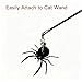 LiYjichng 2Pcs Cat Toy Spider Refills – White & Black Heads with Bell/Lobster Claw, Feather Wand Replacement for Kitten Interactive Play