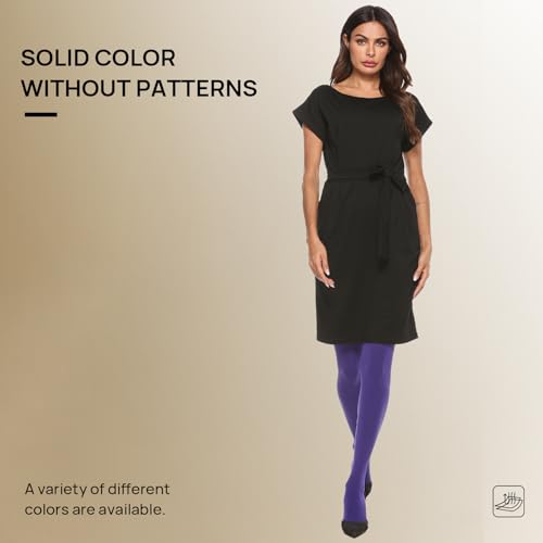 Image of MANZI Microfibre Tights for Women, Semi Opaque Solid Colored Footed Pantyhose 70 Denier