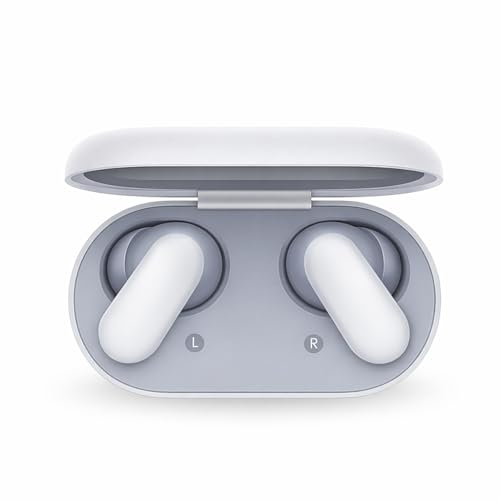 Image of in Ear Bluetooth Ear Buds Compatible for OnePlus Buds 2R, 12.4mm Drivers, Long 48Hr Playtime Case, 4 Mic ENC Noise Reduction, IP55 Rated (White)