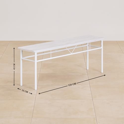 Image of Home Centre Helios Lucia 6-Seater Dining Set with Chairs and Bench - White
