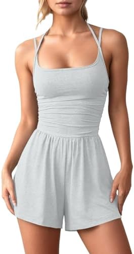 Sports Jumpsuits for Women Short Bodycon Jumpsuit Tight Elastic B...