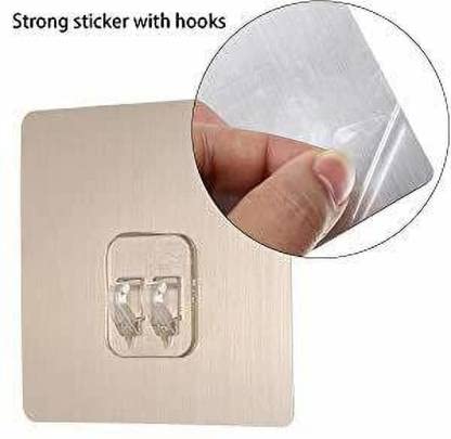 Image of Plastic Wall Hooks - Heavy Duty Mounted Hooks for Tile (Pack of 6)