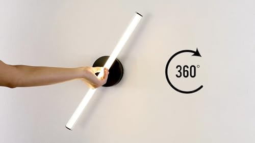 Image of JONATHAN Y 20.25 inch Black 1-Light Aluminum Integrated LED Vanity Light, 360-Degree Rotatable Modern Industrial Wall Sconce for Bathroom Mirror, Dimmable JYL7118A