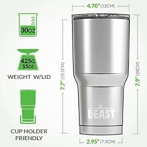 Miniatura 3 de Maddmax Car Art Ford F150 Pickup Truck Logo Beast - Vaso aislado de acero inoxidable de 30 onzas con tapa, 2 popotes, cepillo y caja de regalo,