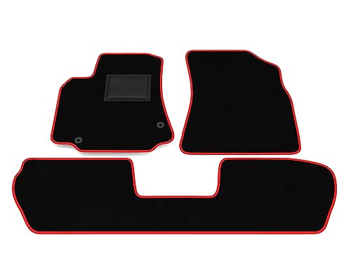 Fußmatten kompatibel mit Citroen Berlingo Multispace 2008-2018 Roter Rand Automatten Set...