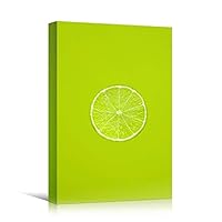 Canvas Wall Art Lone Lime Chic Citrus Colorful Fruit Kitchen Multicolor Photography - 12x18 inches