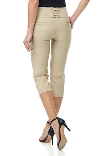 Rekucci Women’s Pull-On Comfort Capri Pants – Mid-Rise Stretch Capris with Back Lacing Detail & Pockets3