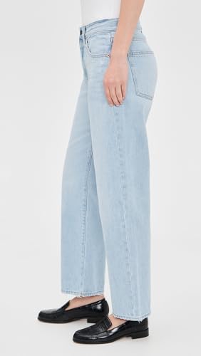 Image of PISTOLA - Lexi Mid Rise, Signature Bowed Straight Jeans - Light Denim Jeans