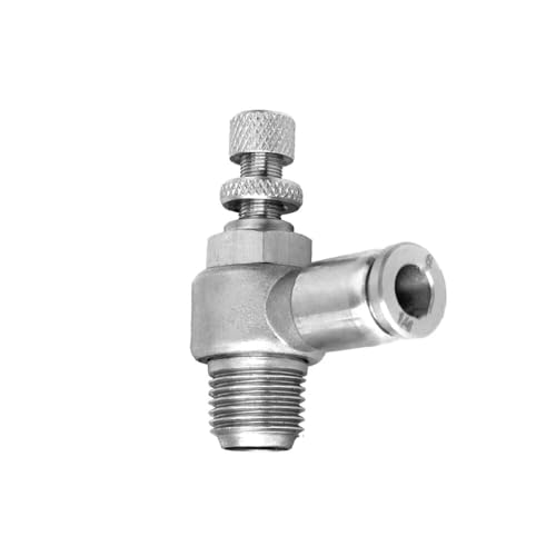 Vanne d'accélérateur SL 6mm en acier inoxydable 304 avec raccord pneumatique mâle M5 et BSPT - 6