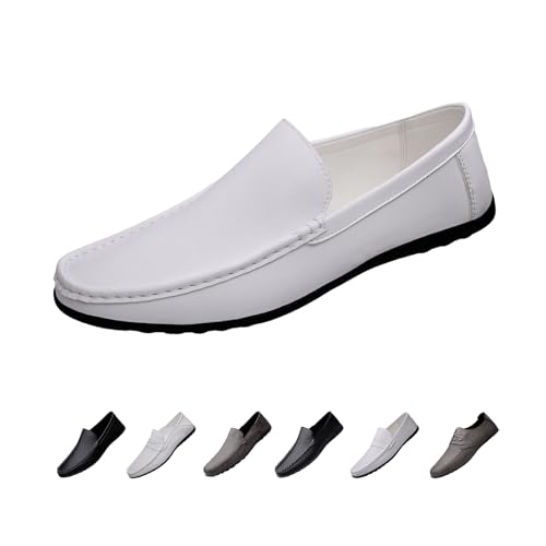 Men's Slip On Driving Loafers,Lightweight All-Day Comfort Non-Slip Softsole Penny Casual Business Oxford Boat Shoes - Main Image