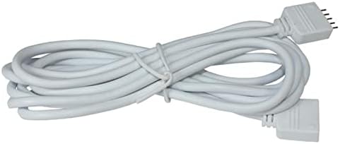 2m RGBW LED Extension Cable Connector 5 Pin Socket + 5 Pin Plug 16x6mm White, 2,0m, 2 meters