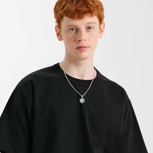 Star of David Necklace 925 Sterling Silver Jewish Star Pendant Necklaces Jewelry for Men Women With 316L Stainless Steel Chain and Gifts Box3