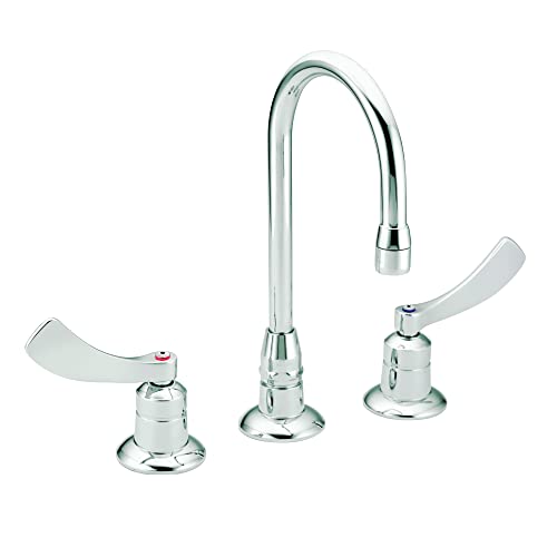 Moen 8248SM Commercial M-Dura Widespread Kitchen Faucet with 4-Inch Smooth Wrist Blade Handles and 5 1/4-Inch Spout Reach 2.2-gpm.5, Chrome #1