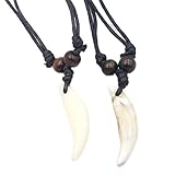 Xinlon 2 Pièces Pendentif vintage tendance pour homme, Collier dent de requin, Colliers Pendentif dents de requin, Requin avec Gravure à Motif Tribal, Pendentif vintage Requin, pour femmes hommes enfa