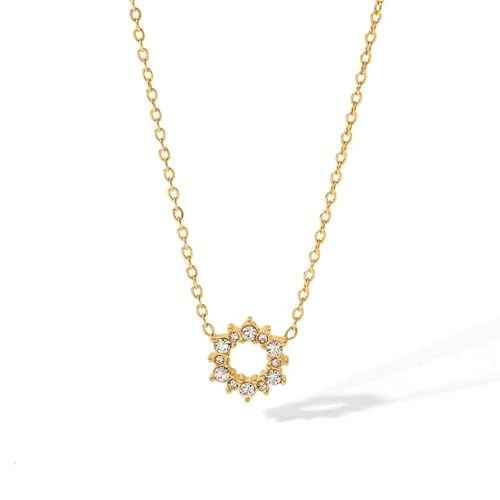 Collier bague cubique blanche en acier hypoallergénique anti-ternissement