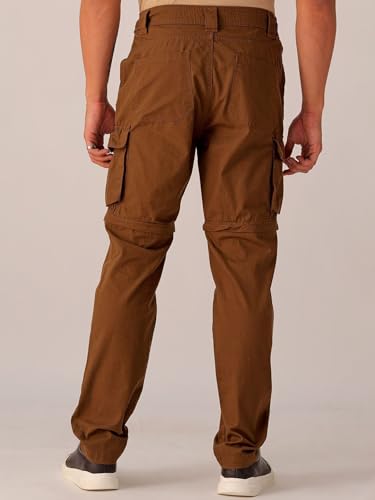 Image of The Indian Garage Co Men Relaxed Fit Solid Mid-Rise Cargos
