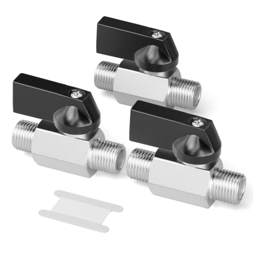 Image of GASHER 3PCS 1 /8 inchMNPT Nickel Plated Brass Mini Ball Valve