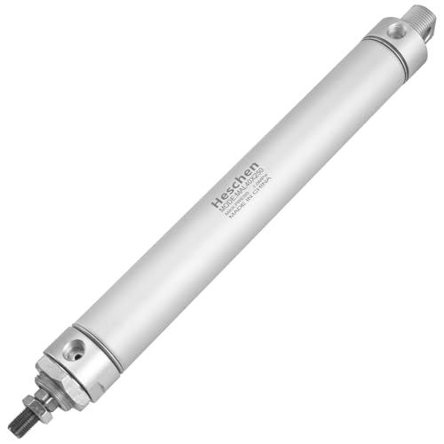 Heschen Pneumatischer Schlanker Luftzylinder, MAL 40-250, PT1/4‘’ Anschluss, 40mm Bohrung, 250mm Hub, Doppelt Wirkend