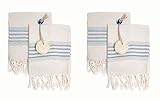 Ahenque Set of 4 Linen Cotton Blend Premium Quality Tea Towel Natural in Color and Eco-Friendly Dish