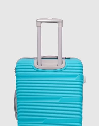 Image of ABS Hard Suitcase 66 cm Check in Luggage, Trolley Bag with Smooth 8 Wheel System Combination Lock and Strong Zipper | Carry On Travel Case for Air, Road and Weekend Trips | Teal