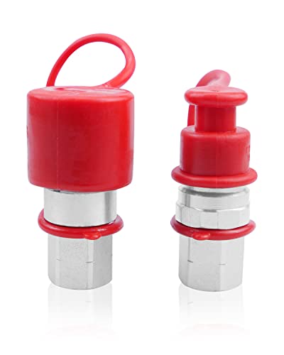 Image of 1 /4 inch NPT Flat Face Hydraulic Quick Connect Coupling /Coupler Set with Dust Cap Fits for LX-FF Series, ISO16028 Standard
