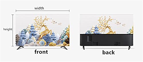 Generico Custodia Protettiva TV Impermeabile 19 "- 80" 22 pollice da pollici 75 cover decorativo per schermo TV PC oro impermeabile verde scuro(55")