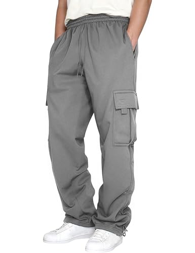 La Mejor Recopilación de Pantalones deportivos para Hombre comprados en linea. 48 VIOPY Pantalones Deportivos Tipo Cargo de Jogging para Hombre Ajuste Holgado con 6 Bolsillos con Velcro y Cordón Casual