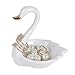 HOME SMILE Swan Jewelry Ring Holder Dish, Engagment Wedding Gifts,White