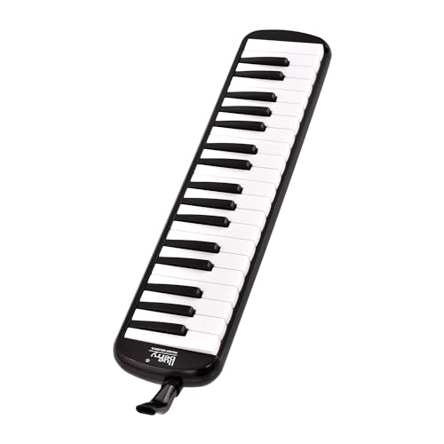 Image of BLUEBERRY Melodica 37 Keys Piano Instrument Soprano Air Piano with Mouthpiece with Hard ABS Case for Music Lovers Beginners Kids - BLACK