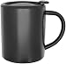 Bicchiere in Acciaio Inox con Tappo di Chiusura Nero Bicchiere Gigante Uomo Thermos Tazza Termica Esterno Doppia Parete 0,3l