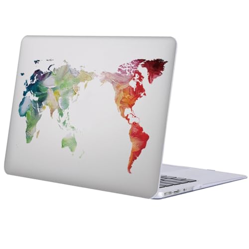 FFBOFFC Funda Compatible con MacBook Air 15 Pulgadas 2025 2024 2023 Modelo M4 A3114 M3 A2941 M2 A3241 con Pantalla Líquida Retina, Rígida Carcasa de Plástico Cubierta, Mapa Pintado al óleo