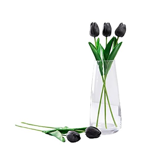 KAJIMEIYO 10 Hierbas Flores inmortales Tulipanes Hierbas Regalos de Interior Ramos for Expresar gratitud a los Seres Queridos Hierbas de Interior Flores de Arte Flores de Seda (Color : Black)
