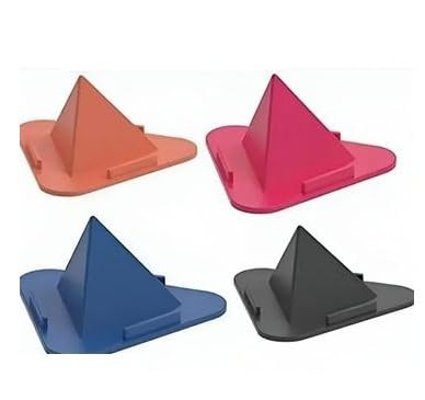 Image of VARNI ADR Portable Three-Sided Triangle Desktop Stand Mobile Paradise Universal Phone Pyramid Shape Holder Desktop Stand (Multi Color) (Pack of 4) Mobile Holder