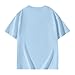 Oversized Tshirts for Girls Letter Print Graphic Tees Drop Shoulder Short Sleeve T Shirts Summer Casual Loose Tops 3-14 Years Light Blue