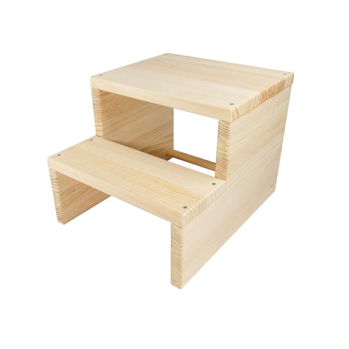 MOST DECO Escalones Taburete para pqueños y mayores HECHO EN ESPAÑA Opción de Silla Taburete infantil Montessori para Bebés y Niños. Regalo Escalera de madera maciza
